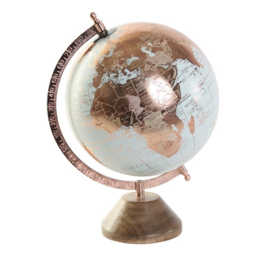 Elegant Pink Globe on Wooden Base