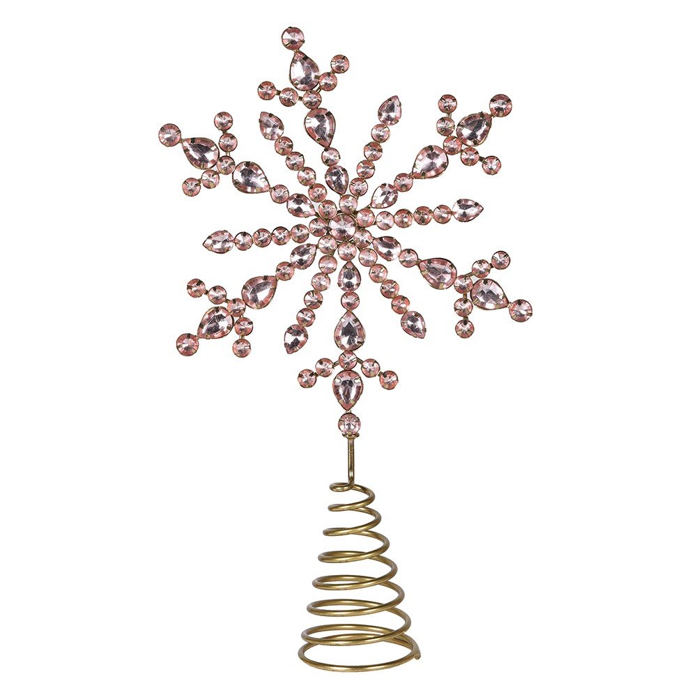 Pink Rhinestone Star Tree Topper - LUXONAS