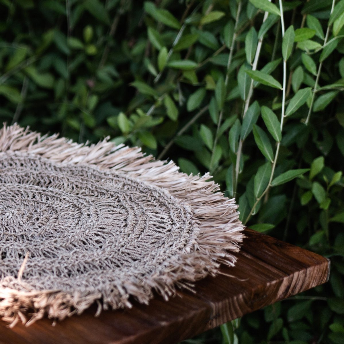 Placemat (Set of 2, 4 or 6) 45 cm Round Boho Table Mat WAISAI Made from Raffia - LUXONAS HOME
