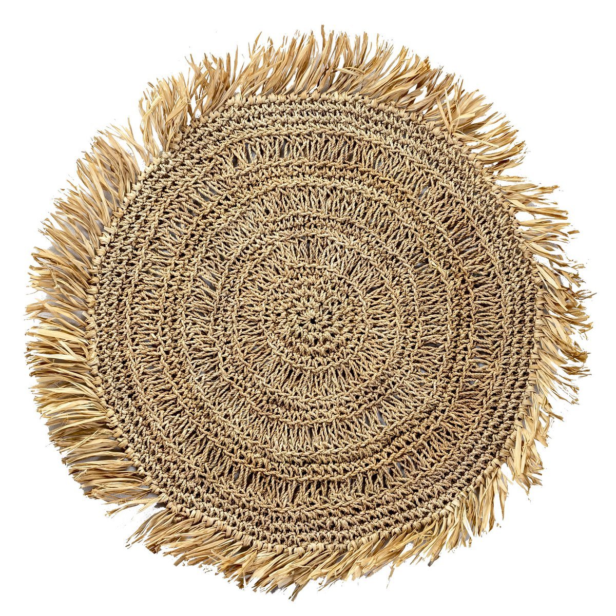 Placemat (Set of 2, 4 or 6) 45 cm Round Boho Table Mat WAISAI Made from Raffia - LUXONAS HOME