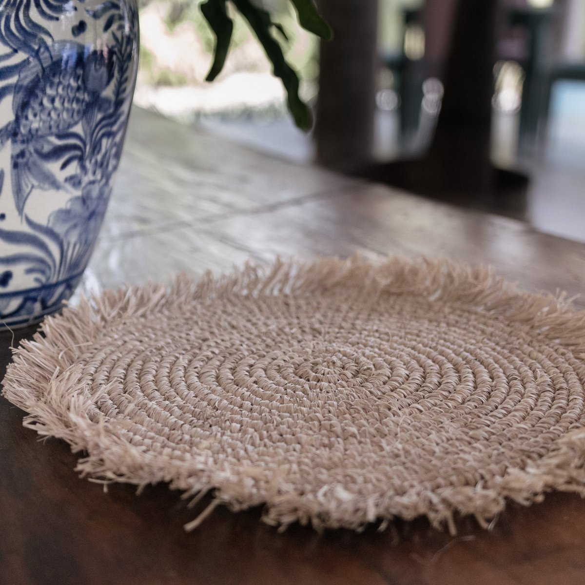 Placemat (Set of 2, 4, or 6) AMBON | Raffia Table Mat | 45 cm Diameter - LUXONAS HOME