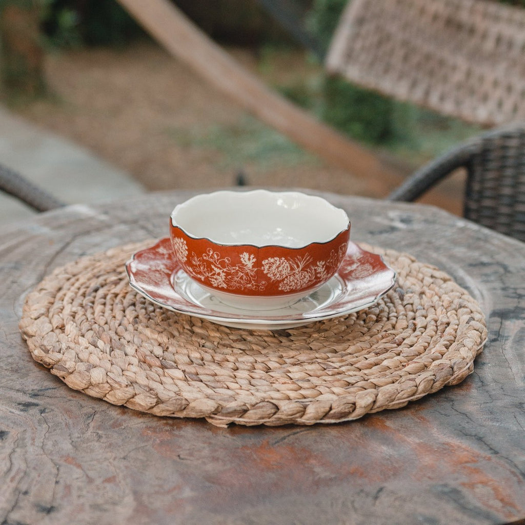 Placemat (Set of 2, 4 or 6) PANDAWA 38 cm | Boho Table Mat made of Water Hyacinth - LUXONAS HOME