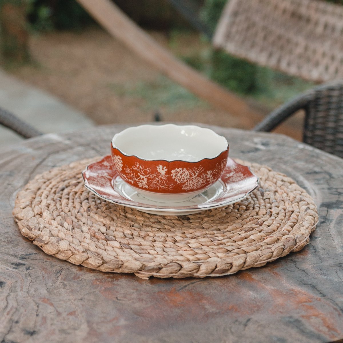 Placemat (Set of 2, 4 or 6) PANDAWA 38 cm | Boho Table Mat made of Water Hyacinth - LUXONAS HOME