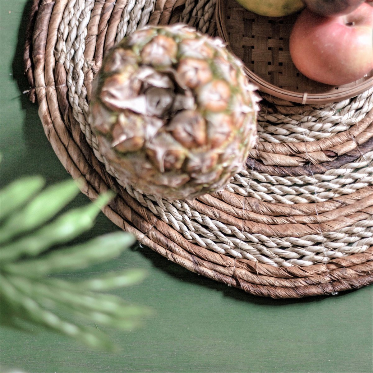 Placemat (Set of 4 or 6) MATARAM | Boho Round Table Mat made of Banana Fibre & Seagrass 38 cm - LUXONAS HOME