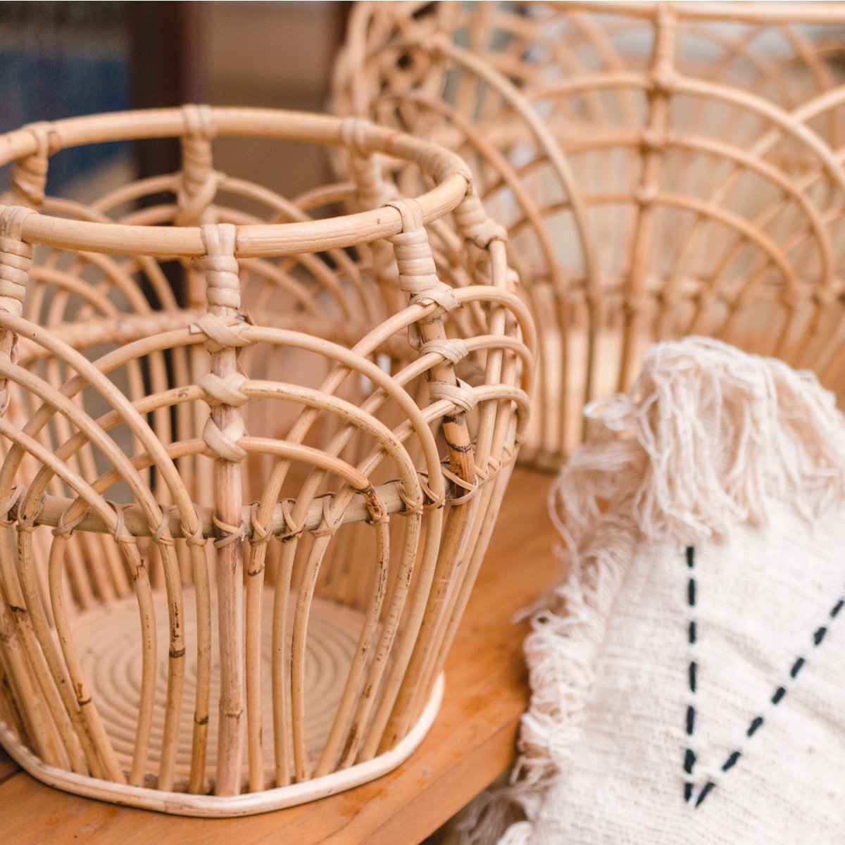 Plant Basket | Laundry Basket | Storage Basket RAHINA Made from Rattan (3 Sizes) - LUXONAS HOME