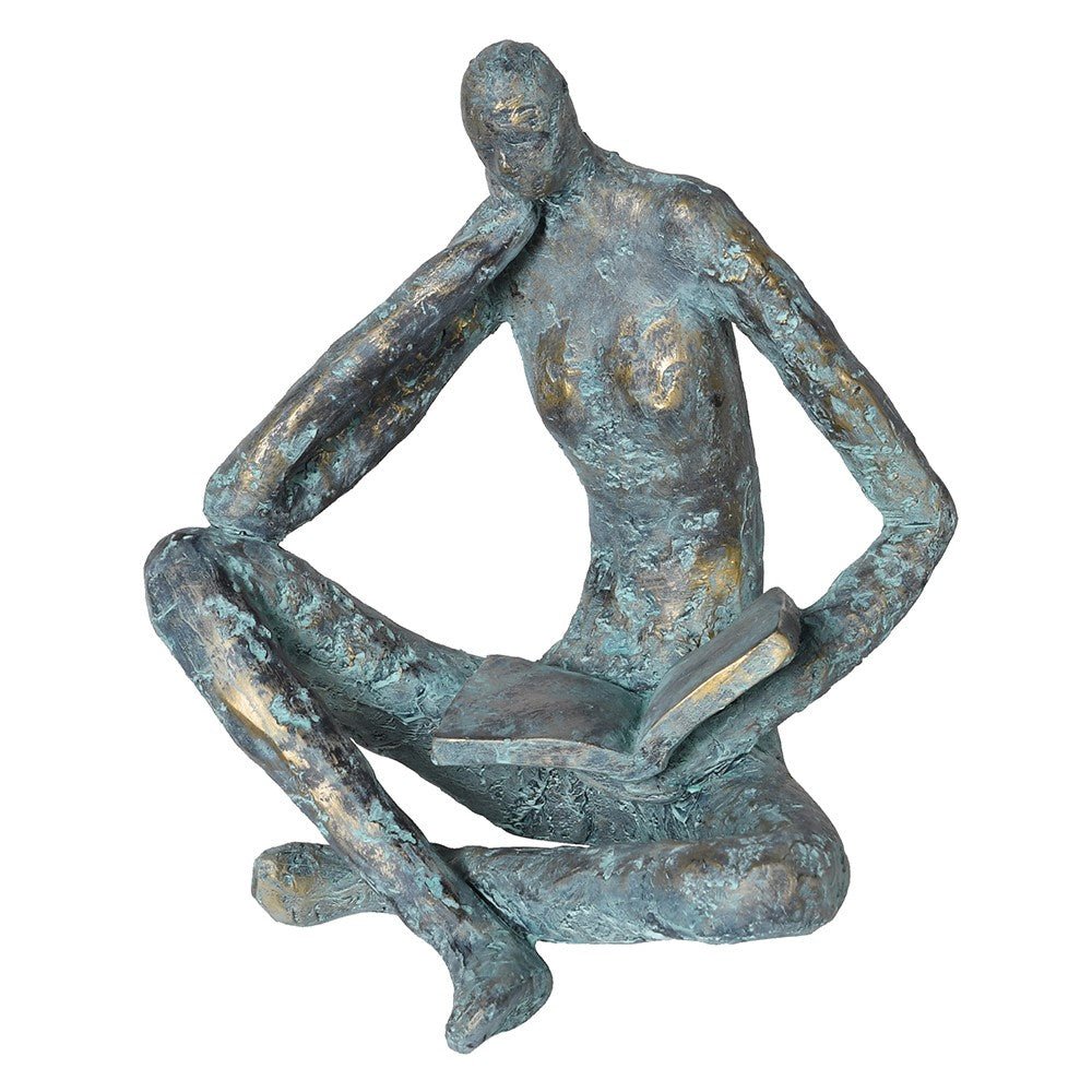 Polyresin Figurine of a Man Reading - LUXONAS HOME