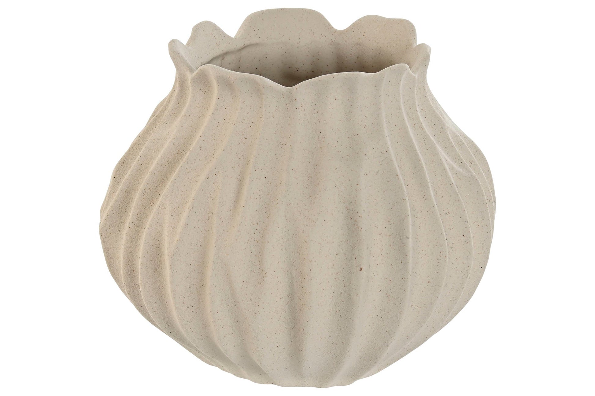 Porcelain Cream Short Vase - LUXONAS