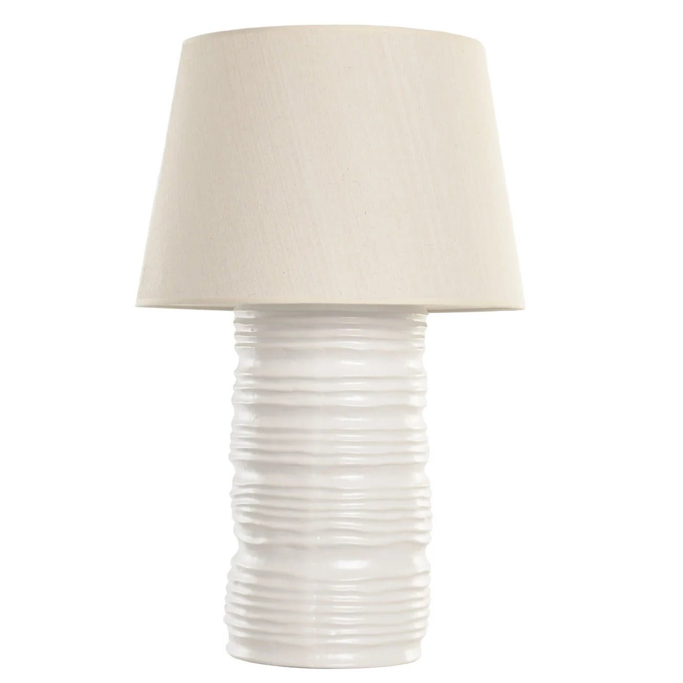 Porcelain Linen Table Lamp White