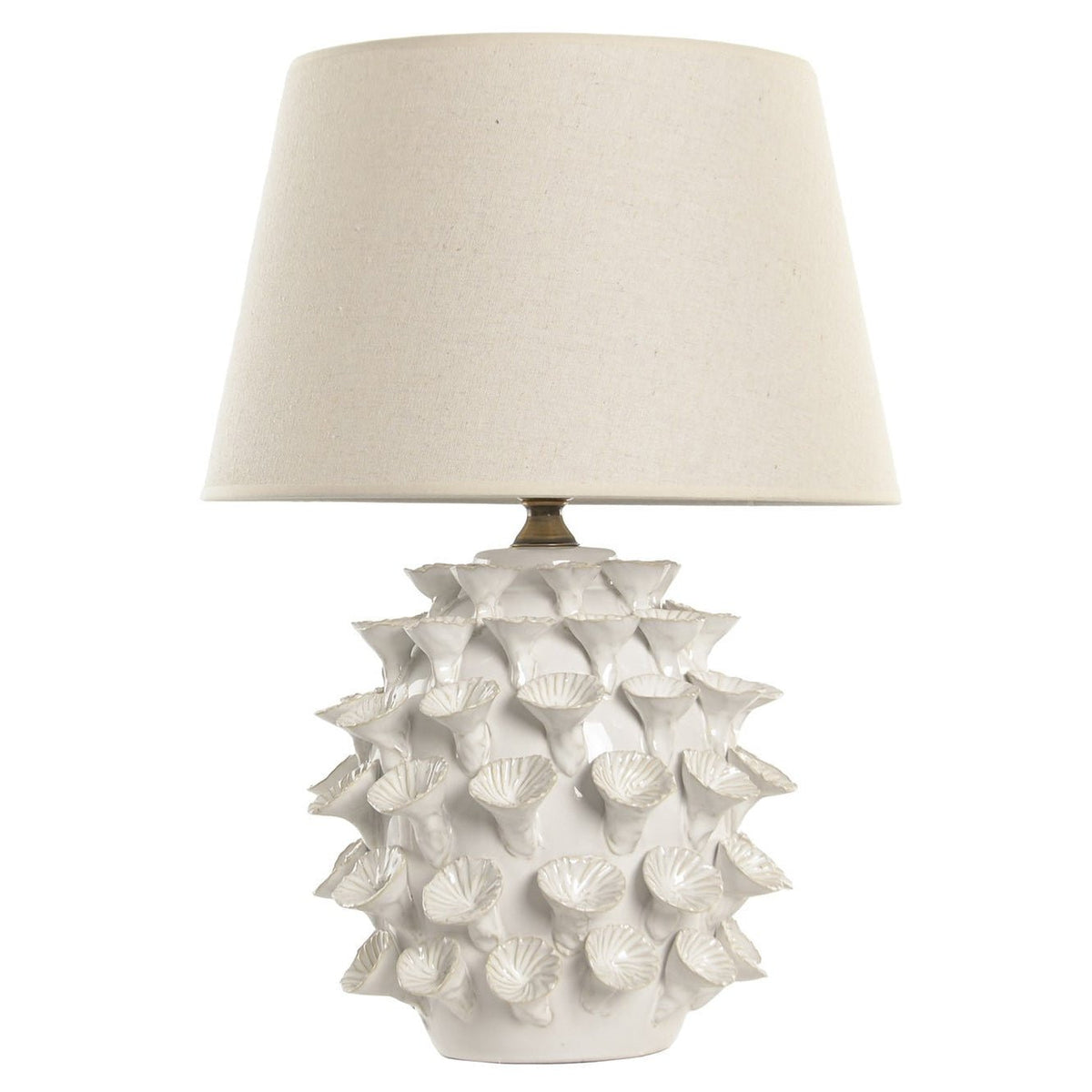 Porcelain Table Lamp with Linen Shade