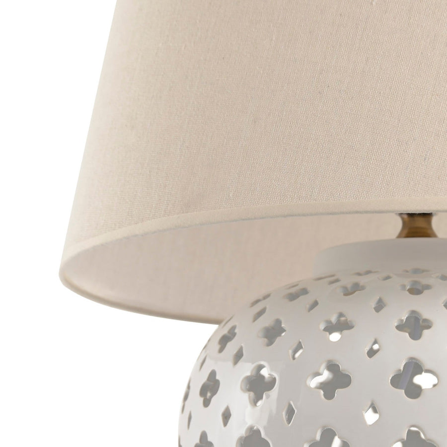 Porcelain Table Lamp with Linen Shade