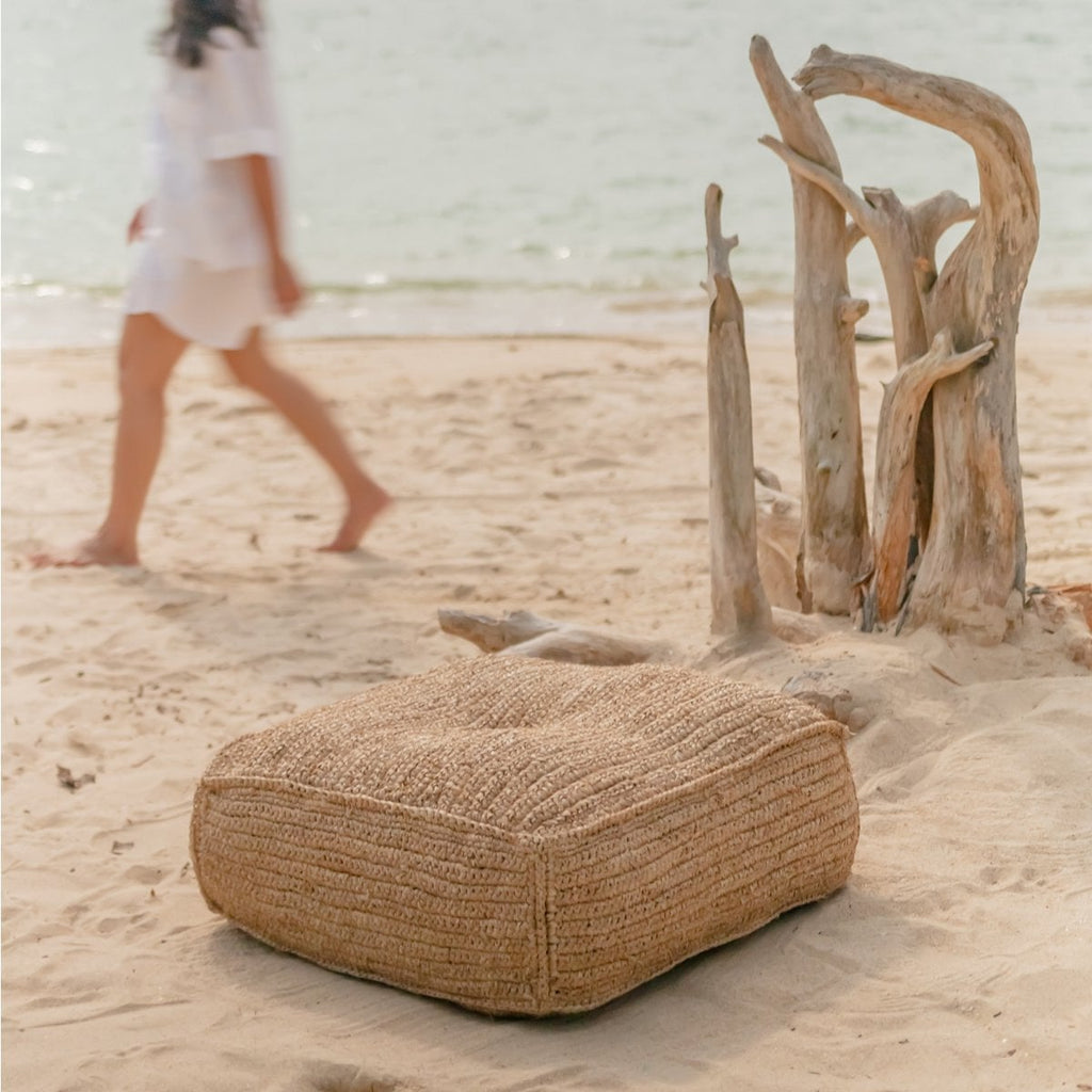 Pouf | PADAR Raffia Beanbag - LUXONAS HOME