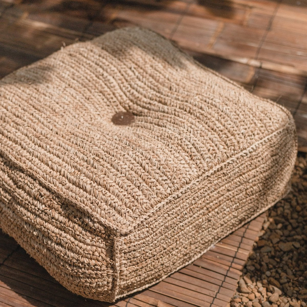 Pouf | PADAR Raffia Beanbag - LUXONAS HOME