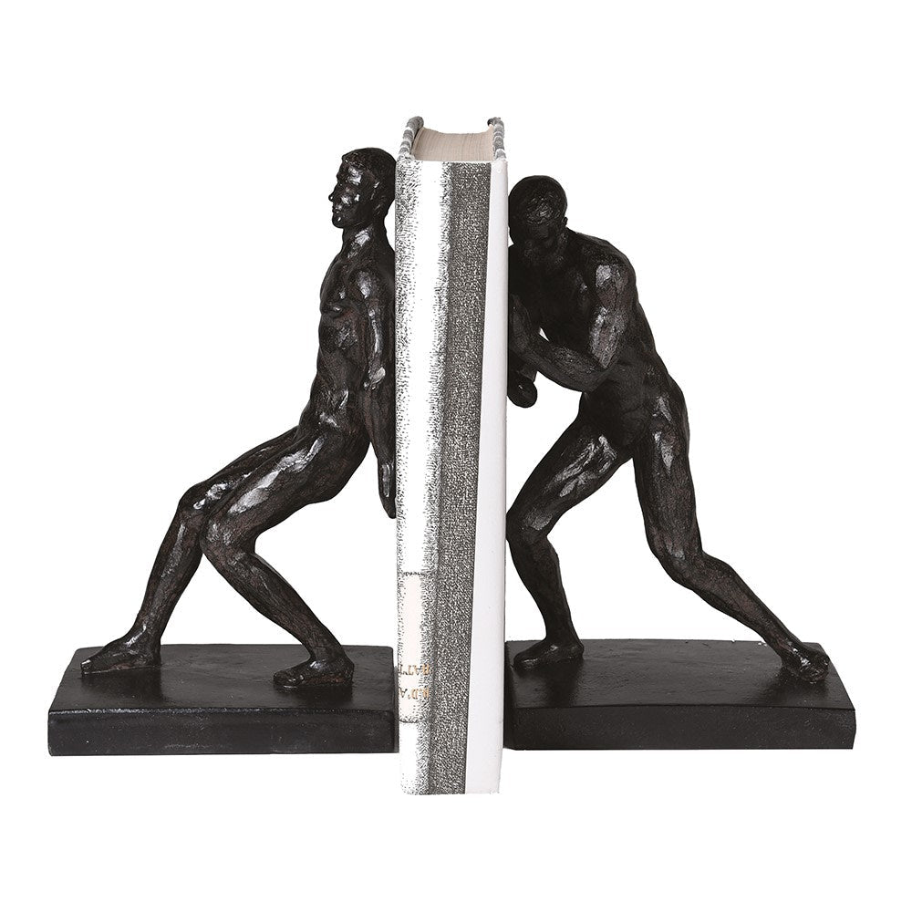 Push and Pull Men Resin Bookends