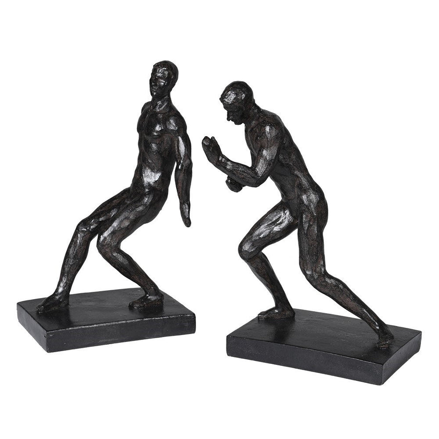 Push and Pull Men Resin Bookends