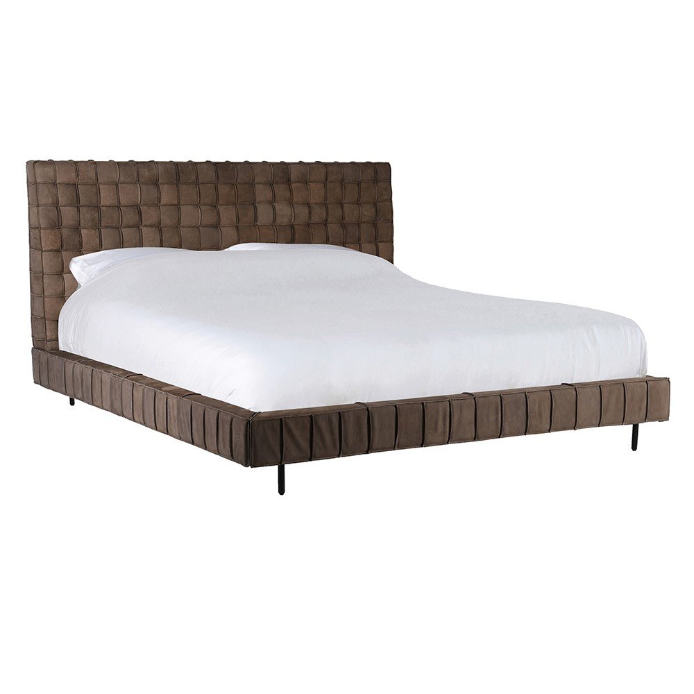 Quilted Nubuck Leather 6 ft. Super King-Size Bed
