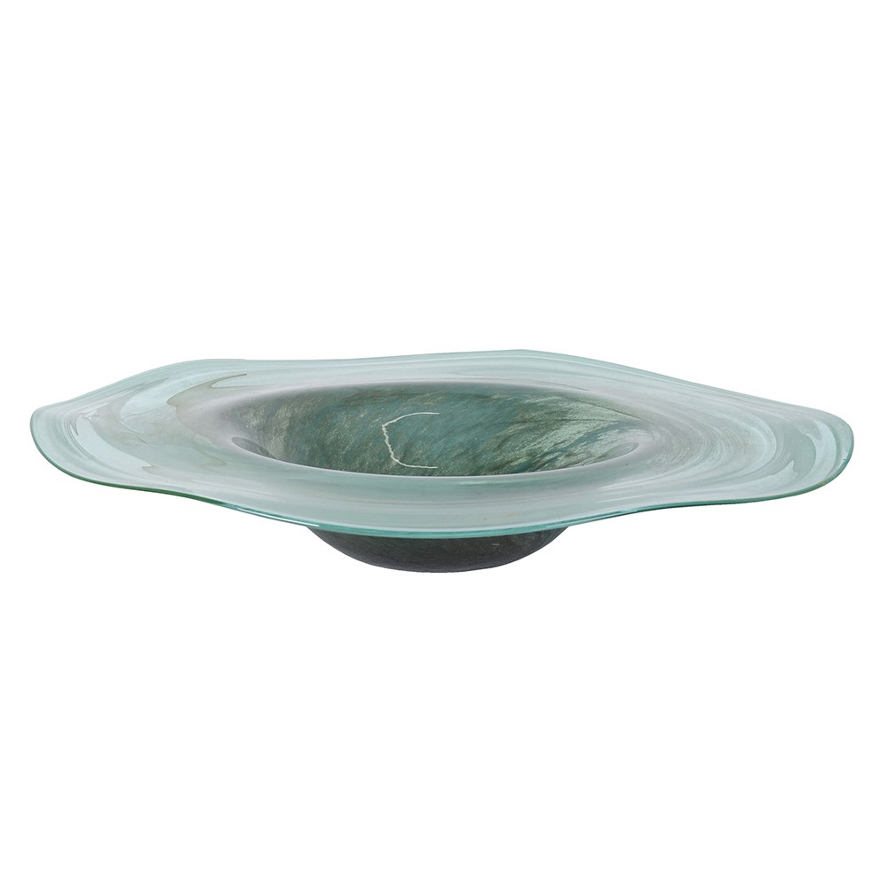 Radiant Green Decorative Bowl - Stunning Glass Centerpiece