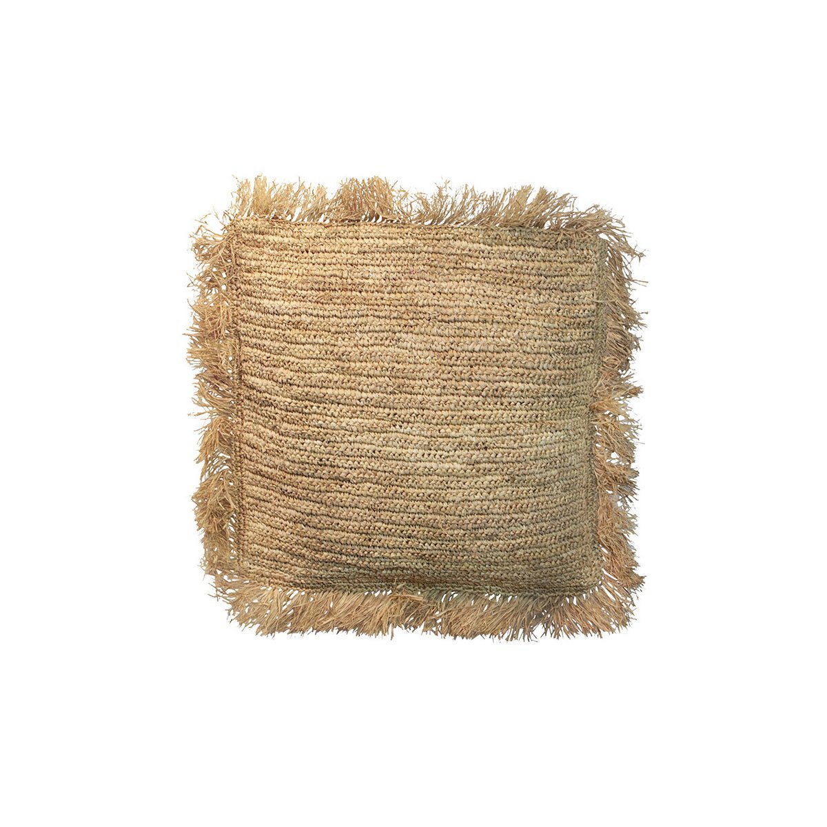 Raffia Cushion Cover Square - Natural Black - 40x40 cm - LUXONAS HOME
