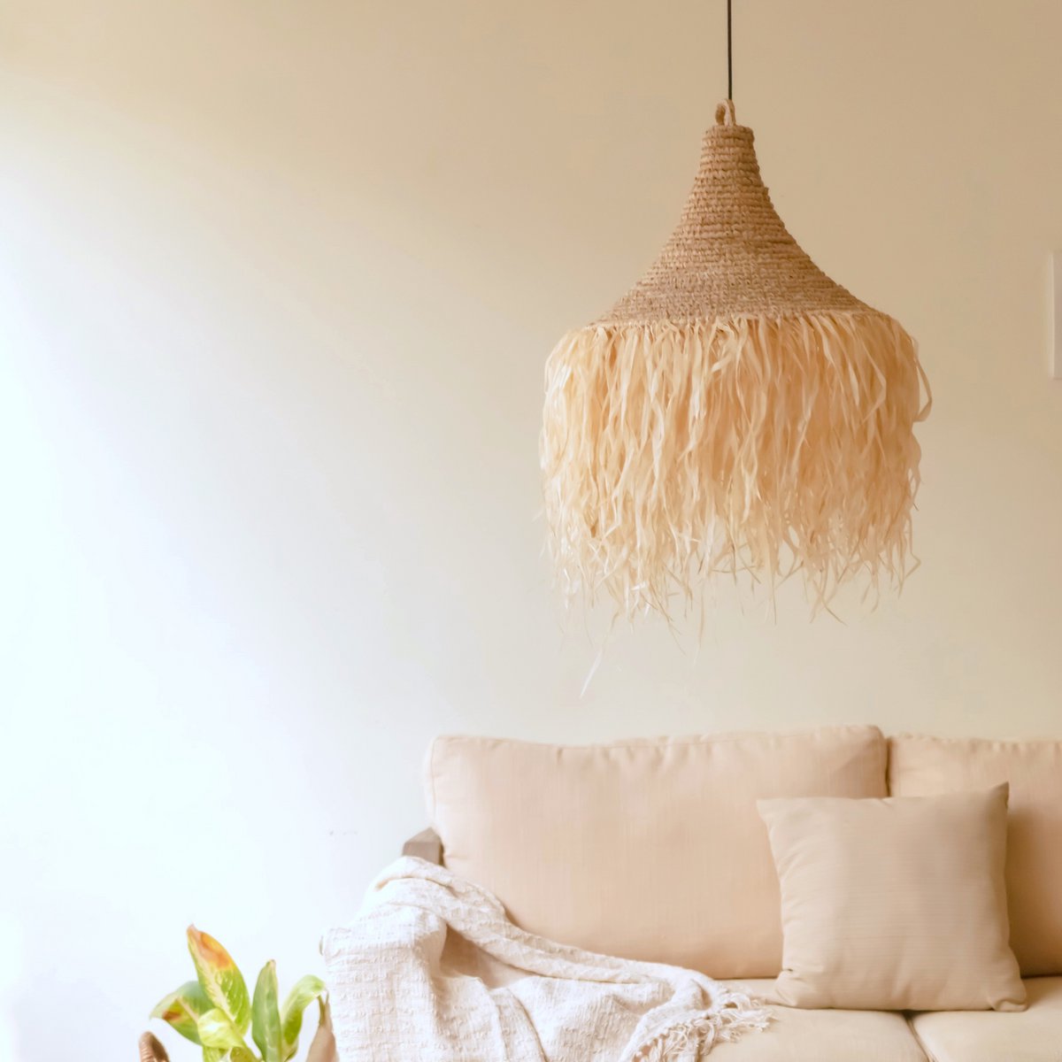 Raffia Lamp | Lampshade RUMBAI - LUXONAS HOME
