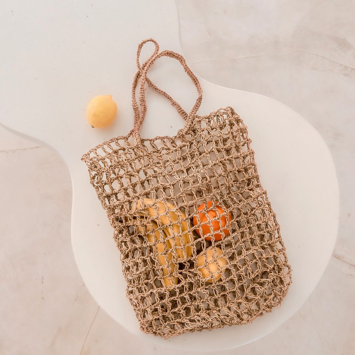 Raffia String Bag | Handwoven Reusable Grocery Bag CANANG - LUXONAS HOME