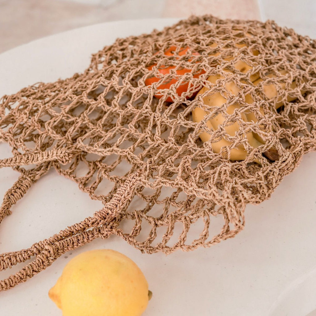 Raffia String Bag | Handwoven Reusable Grocery Bag CANANG - LUXONAS HOME