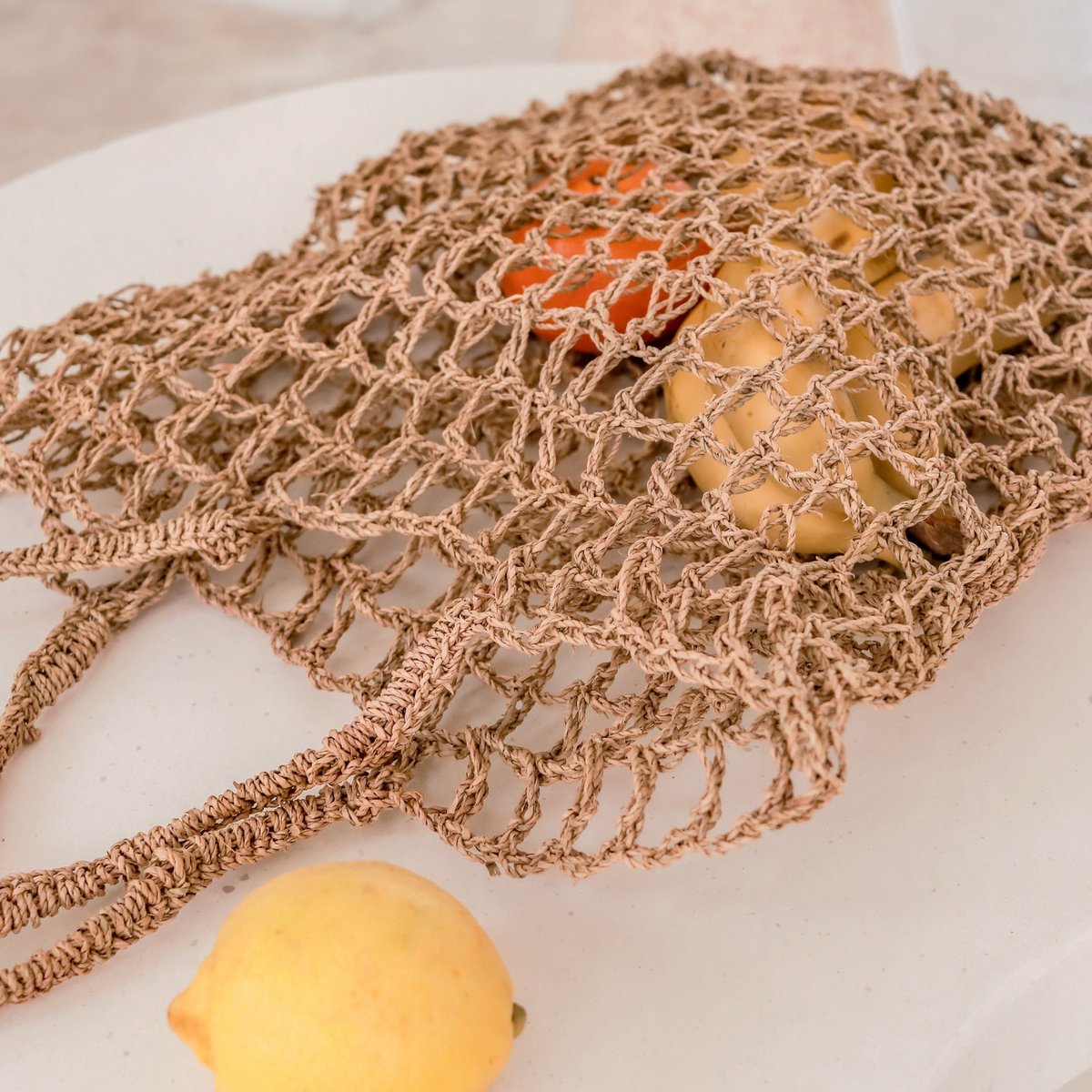 Raffia String Bag | Handwoven Reusable Grocery Bag CANANG - LUXONAS HOME
