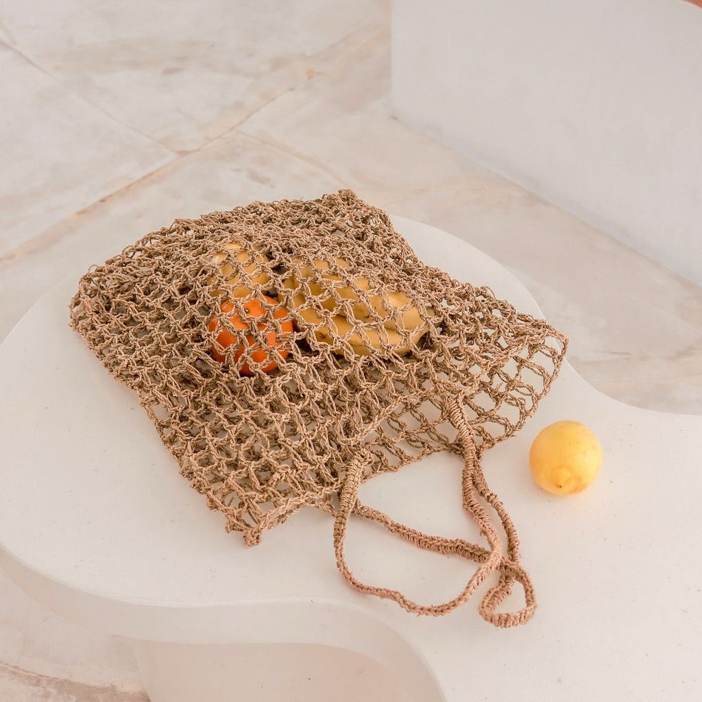 Raffia String Bag | Handwoven Reusable Grocery Bag CANANG - LUXONAS HOME