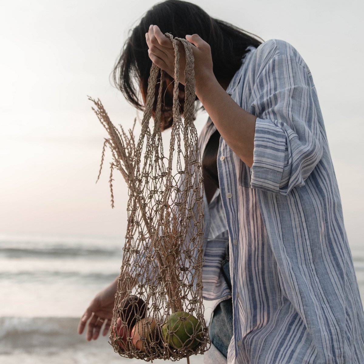Raffia String Bag | Handwoven Reusable Grocery Light Tote Bag | Handwoven Shopping Bag JEMARI - LUXONAS HOME