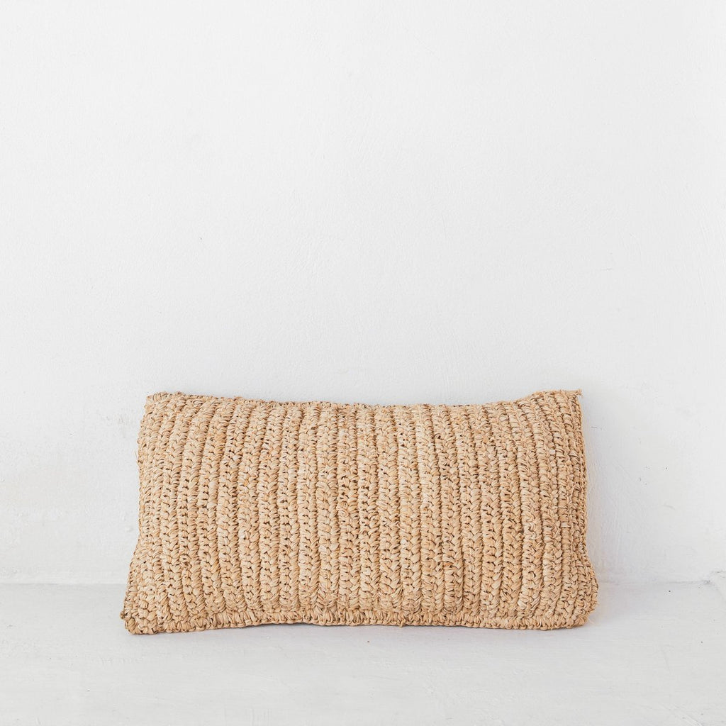 Raffia Throw Pillow 50x30 cm with Filling Decorative Cushion Sofa Pillow DALUNG - LUXONAS HOME