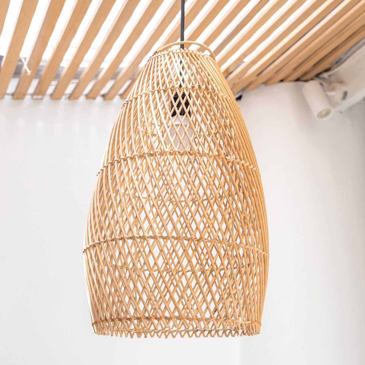 Rattan Ceiling Lamp Boho Lampshade TABUNG - LUXONAS HOME