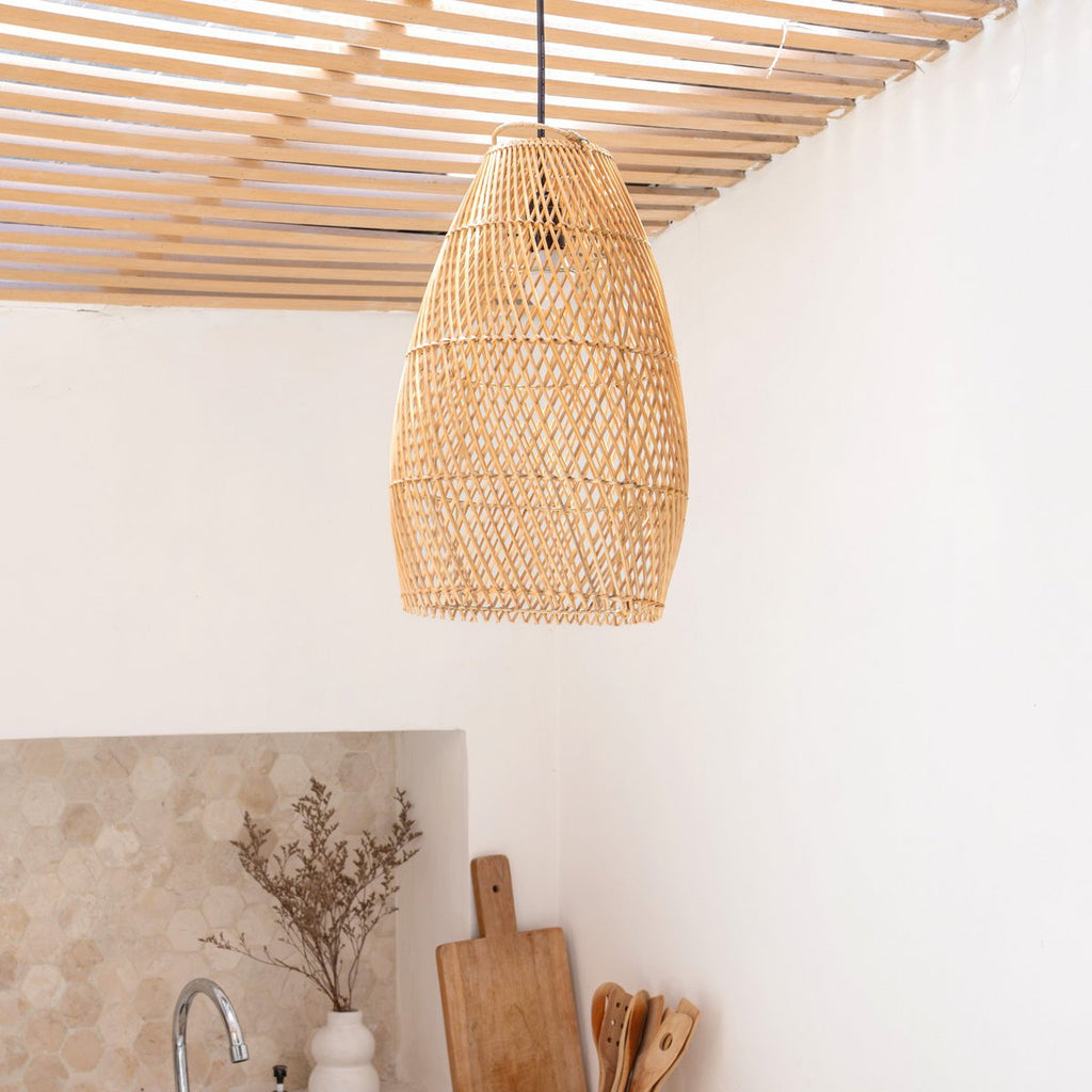 Rattan Ceiling Lamp Boho Lampshade TABUNG - LUXONAS HOME