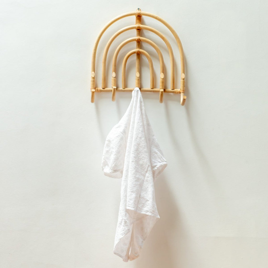 Rattan Coat Rack, Coat Hooks, Beige Wall Hooks MAKU (2 sizes) - LUXONAS HOME