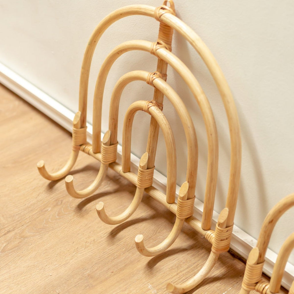 Rattan Coat Rack, Coat Hooks, Beige Wall Hooks MAKU (2 sizes) - LUXONAS HOME
