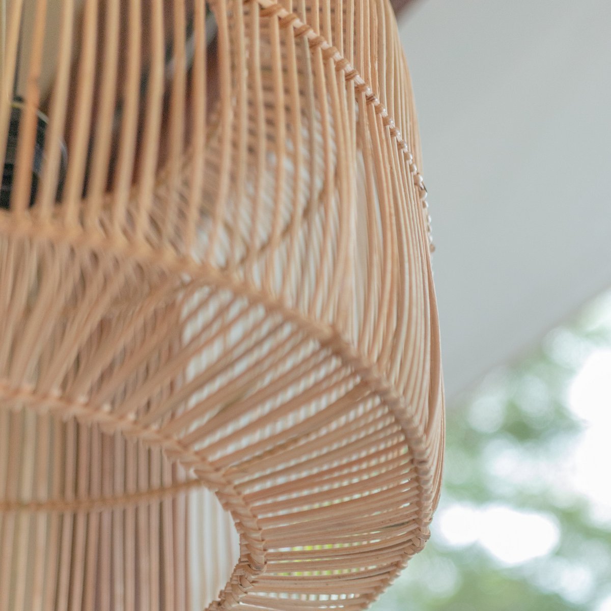 Rattan Lamp | Boho Lampshade | Pendant Light LIKU (2 sizes) - LUXONAS HOME