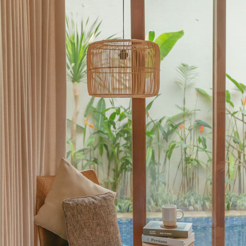 Rattan Lamp | Boho Lampshade | Pendant Light LIKU (2 sizes) - LUXONAS HOME