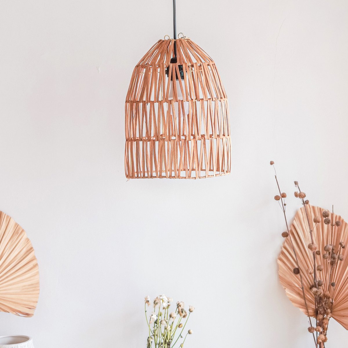 Rattan Lamp | Natural Lampshade | MALUKA Pendant Lamp Made of Natural Fibres (2 sizes) - LUXONAS HOME