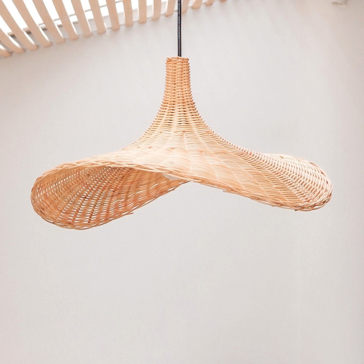 Rattan Lamp | Natural Lampshade SAYAN Funnel - Shaped Pendant Lamp Made of Natural Fibres (2 sizes) - LUXONAS HOME