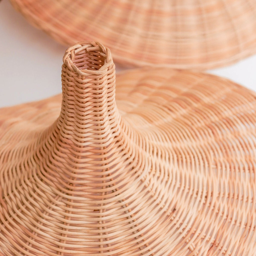 Rattan Lamp | Natural Lampshade SAYAN Funnel - Shaped Pendant Lamp Made of Natural Fibres (2 sizes) - LUXONAS HOME