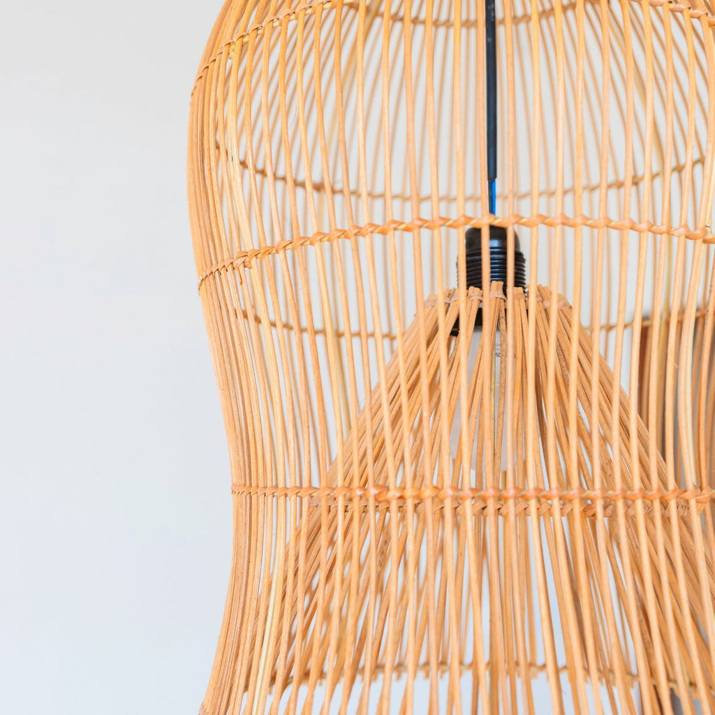 Rattan Lampshade – Boho Pendant Lamp – Ceiling Lamp Hanging – Boho Ceiling Light MAHARA (Ø35 cm) - LUXONAS HOME