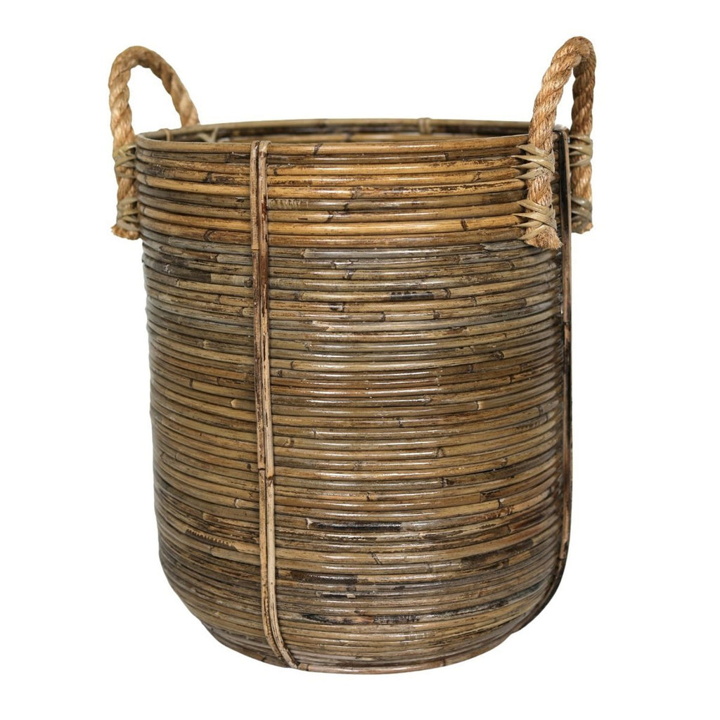 Rattan Laundry Basket Round – Rattan Plant Basket – Large Boho Basket – Decorative Hamper Handmade from Rattan (2 sizes Ø 35/40 cm) OTERE - LUXONAS HOME