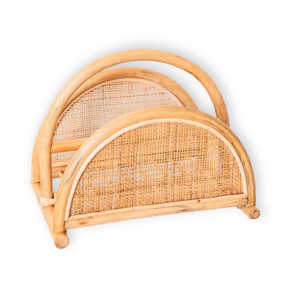 Rattan Newspaper Rack – Magazine Holder – Boho Newspaper Basket – Handmade Rattan Newspaper Holder ALOR - LUXONAS HOME