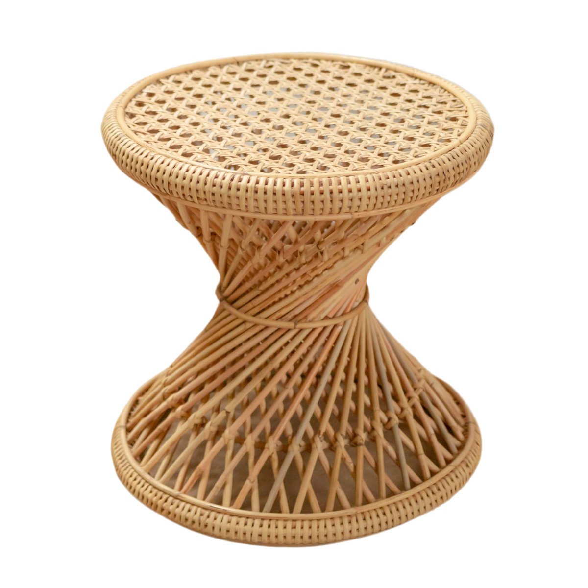 Rattan Side Table | Coffee Table | Round Couch Table LUHU Ø45 cm Beige - LUXONAS HOME