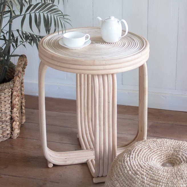 Rattan Side Table | End Table | Couch Table KANTHI - LUXONAS HOME