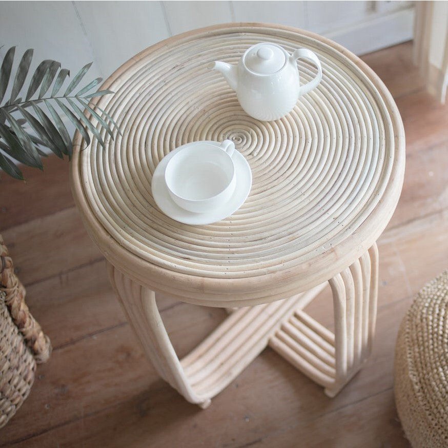Rattan Side Table | End Table | Couch Table KANTHI - LUXONAS HOME