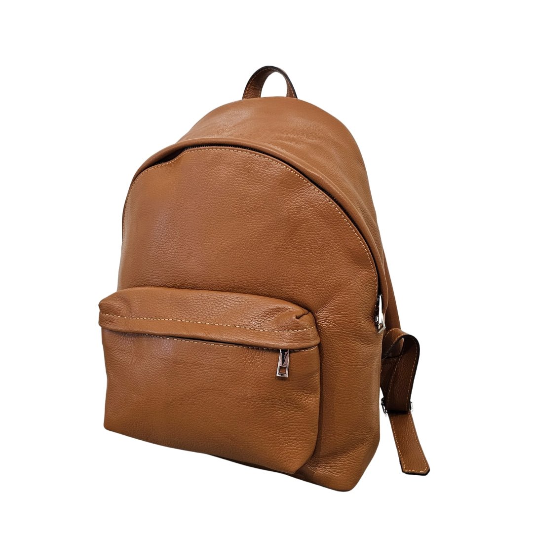 Real Leather Backpack — Camel