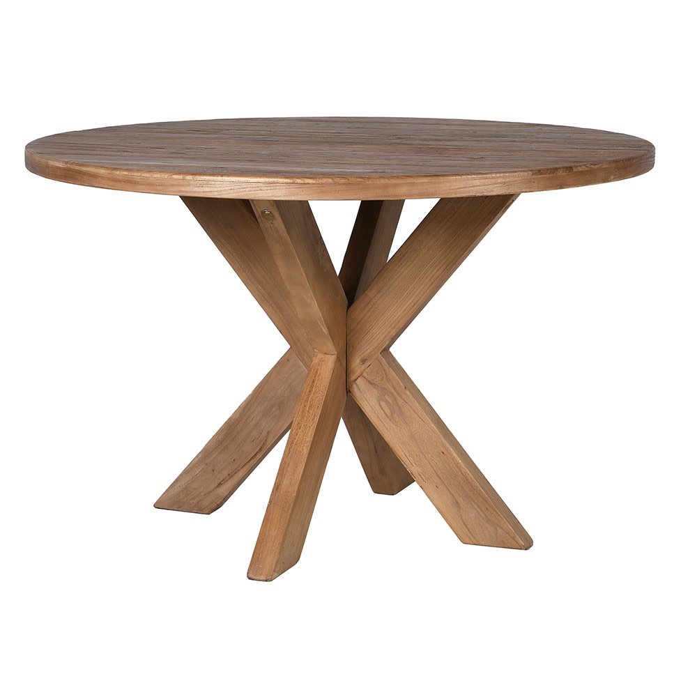 Recycled Elm Round Table - Sustainable Elegance for Your Home - LUXONAS