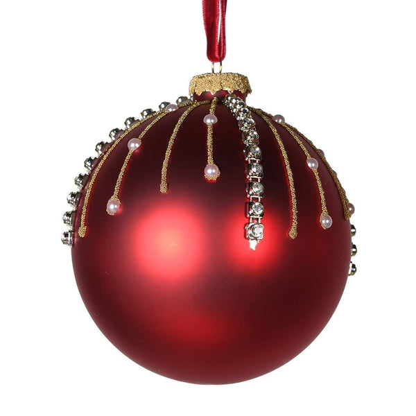 Red & Gold Glitter Hanging Bauble