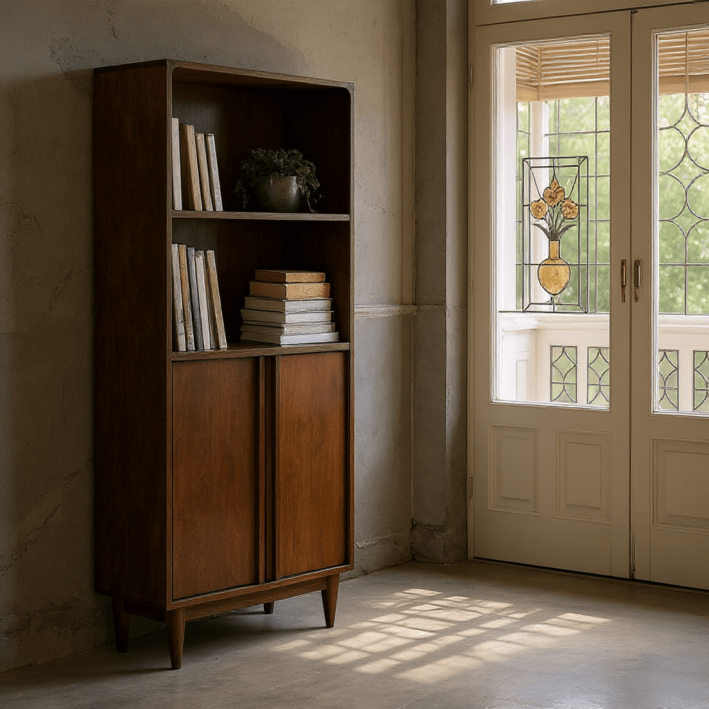 Regal Mango 2 Door Bookshelf - Elegant Mango Wood Storage Unit - LUXONAS