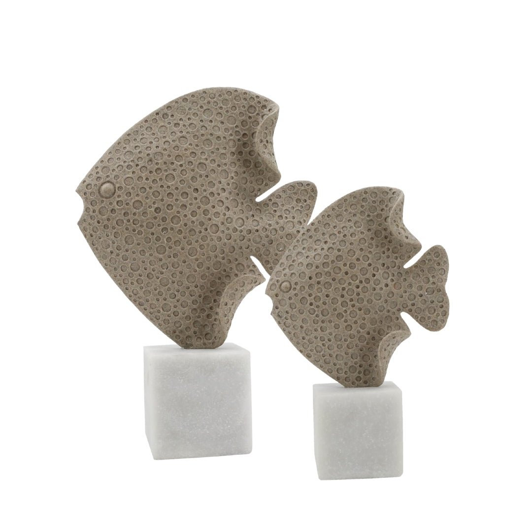 Resin Large Fish on Marble Base - LUXONAS