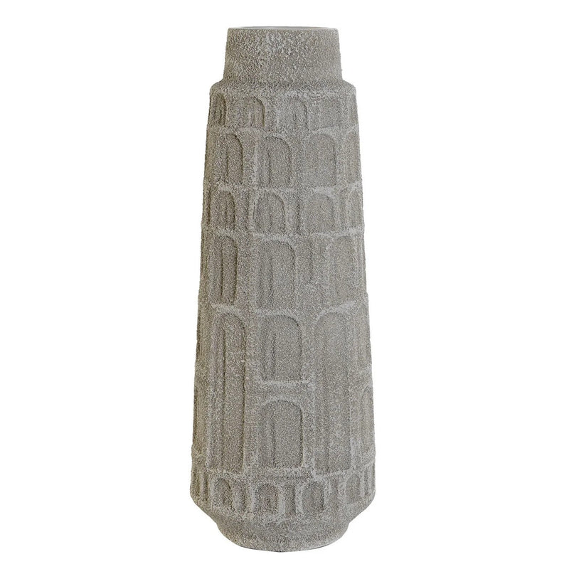 Resin Vase Wrinkled White Finish 41cm