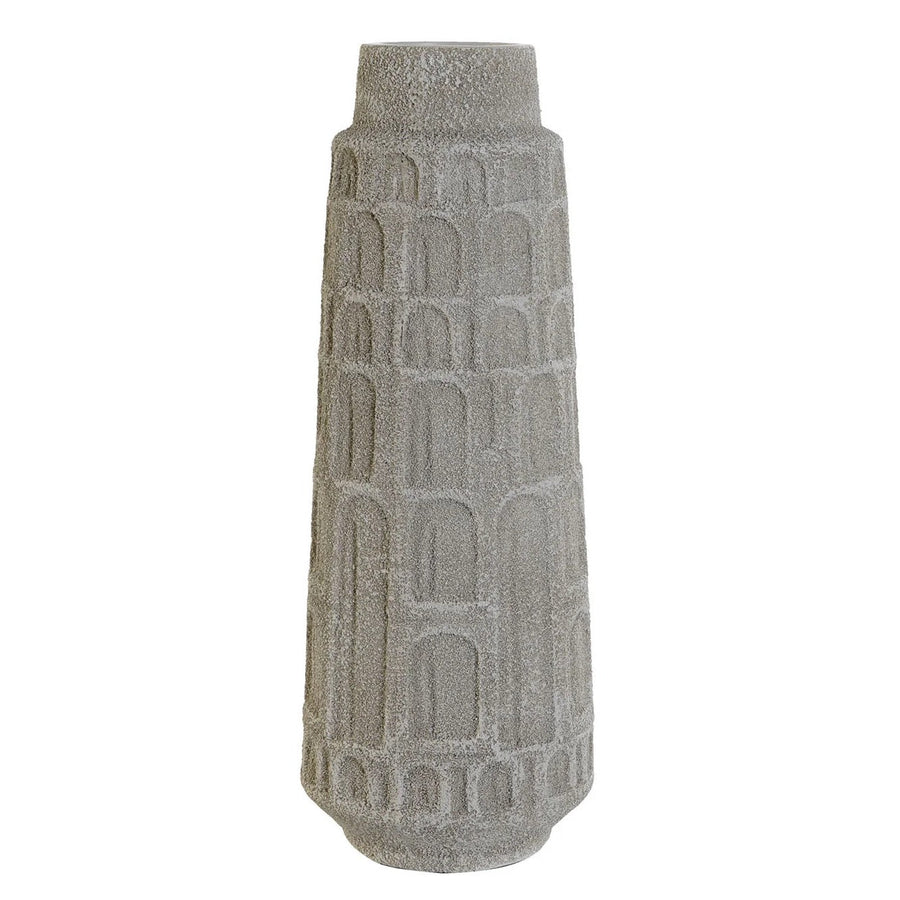 Resin Vase Wrinkled White Finish 41cm